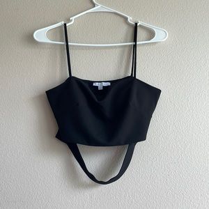 Black Grey Bandit crop top. Size medium.